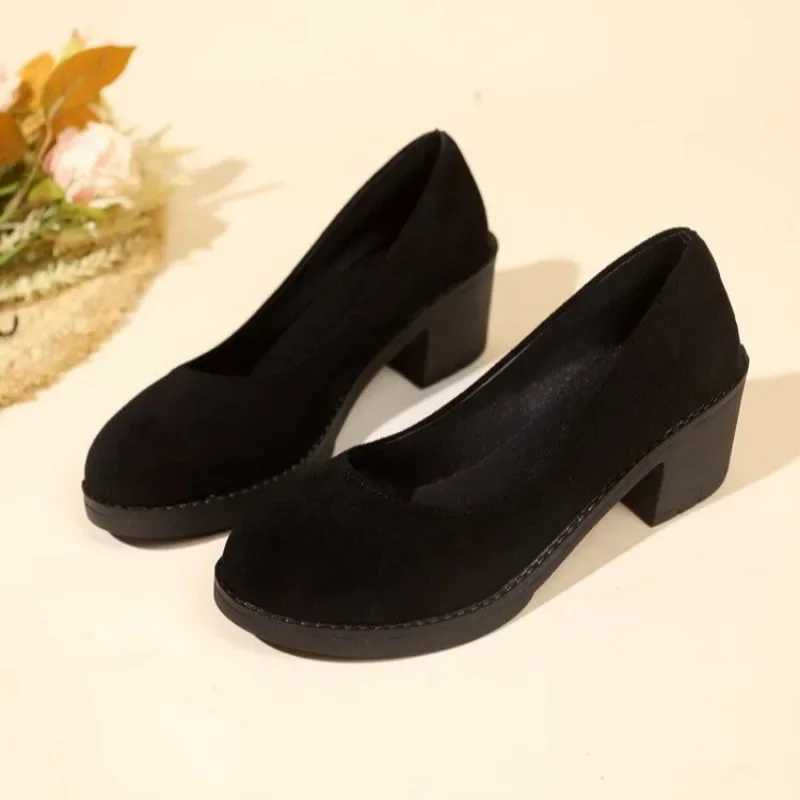 Ladies Shoes 2024 High Quality Shallow Womens High Heels Fashion Plus Size Daily Pumps Women New Plus Size Solid Heels WomenLX241014