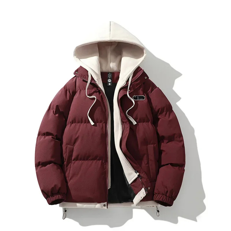 2024 Autumn and Winter Warm Jacket Casual Fashion 2-in-1 Hooded Windproof Bicycle Cotton Coat Simple Couple Outdoor Windbreaker 241011