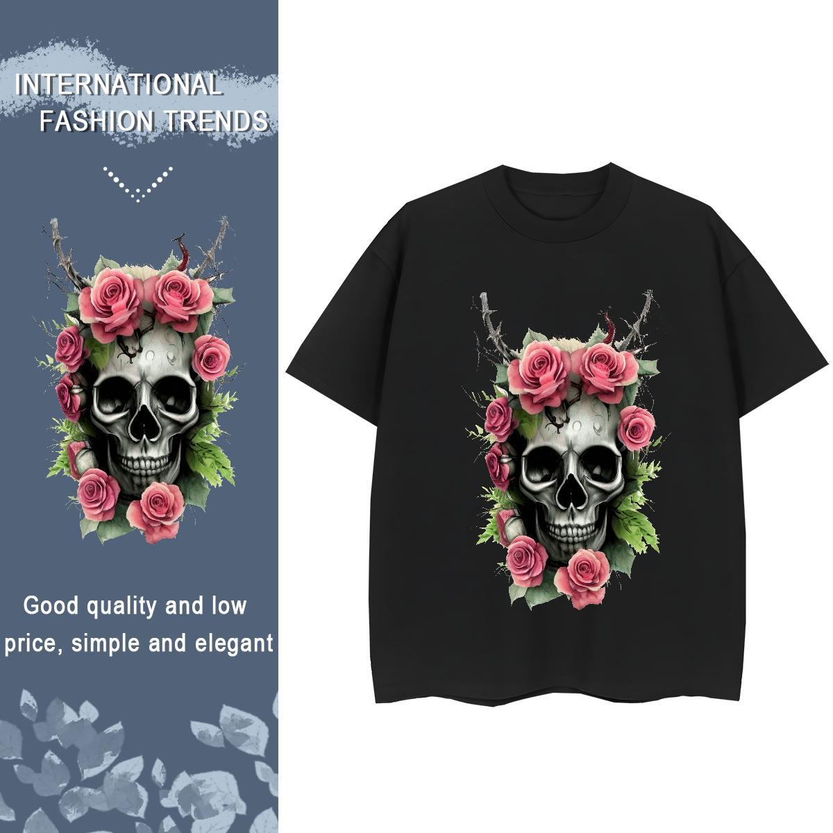 New T Shirt For Woman 100% Cotton 230g Short sleeve Soft Street Wear skull Lady T shirt Designer Nice Custom Printed Tees Shirts