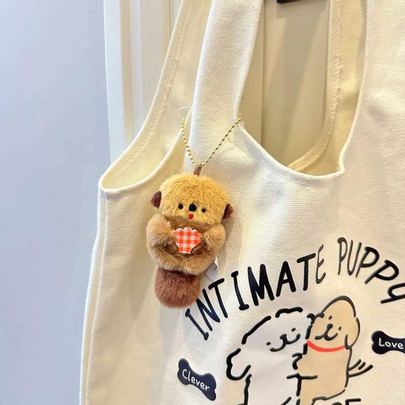 Cute Otter Series Mini Plush Doll Keychain for Bag Pendant Gift Kawaii Fur Otter Animal Doll Filling Keychain Wholesale Y241014