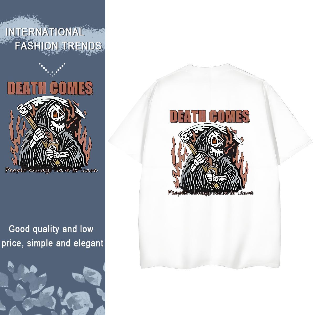 Brand T Shirts Women 230g Cotton Breathable Beach skull Women Tees Wholesale Oversized Tshirts