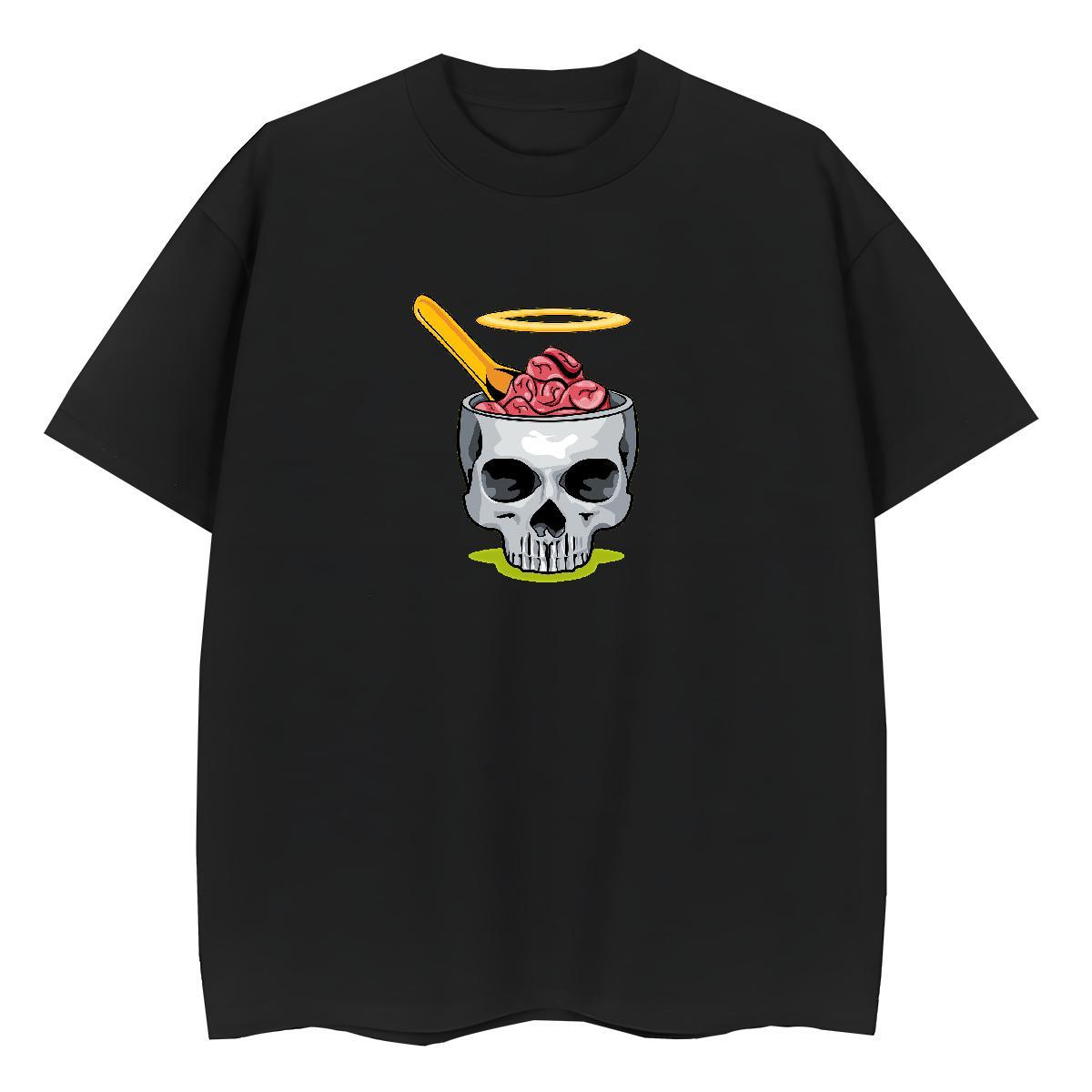 TOP Quality Womens T Shirts 230g 100% Cotton Short Sleeve O-Neck Casual Daily Wear skull Unisex Tshirts Lady DIY Printed Tees Shirts