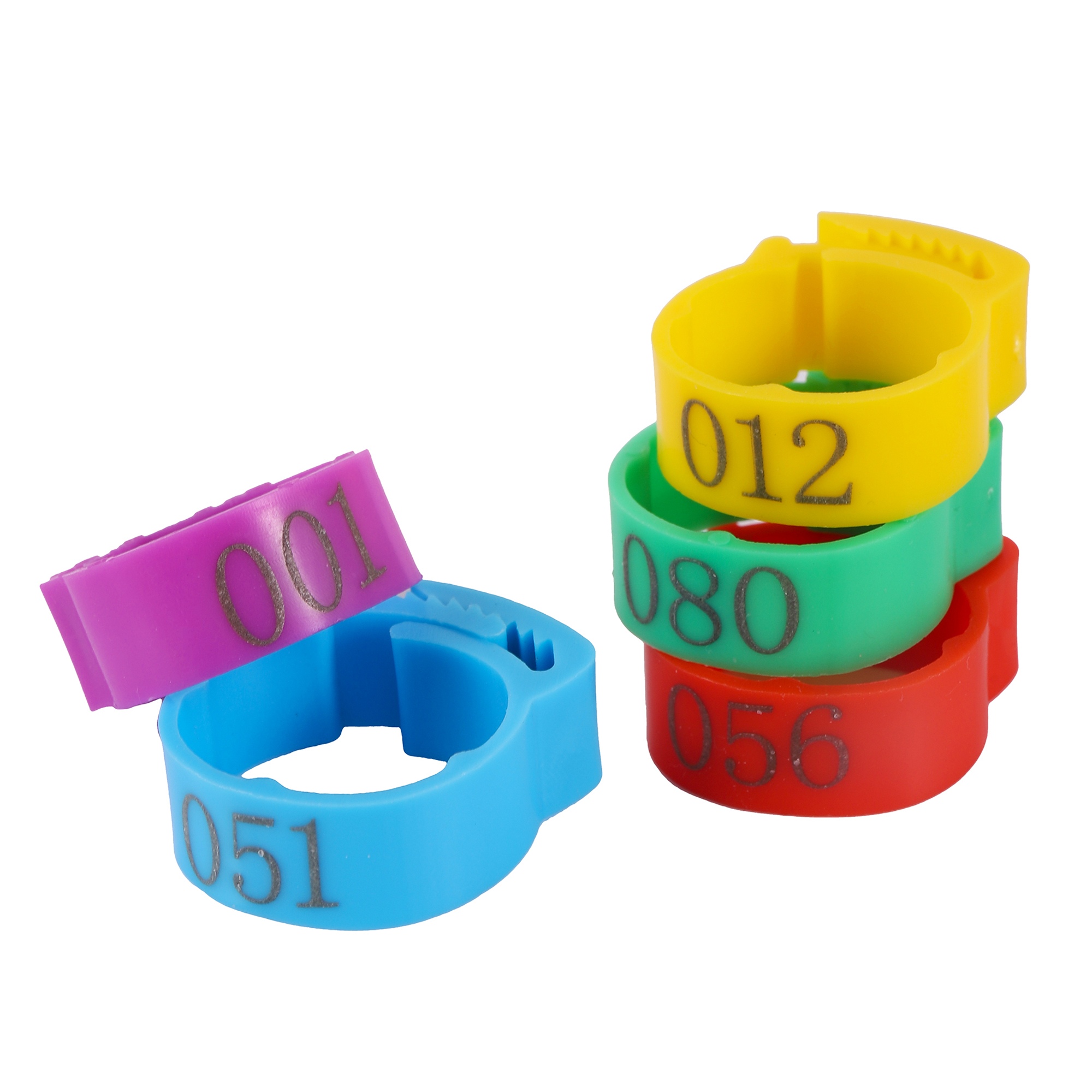 100PCS Chicken Foot Ring Adjustable Size Poultry Leg Digital Label Buckle Ring 6 Colors Plastic Chick Duck Goose Farm Equipment