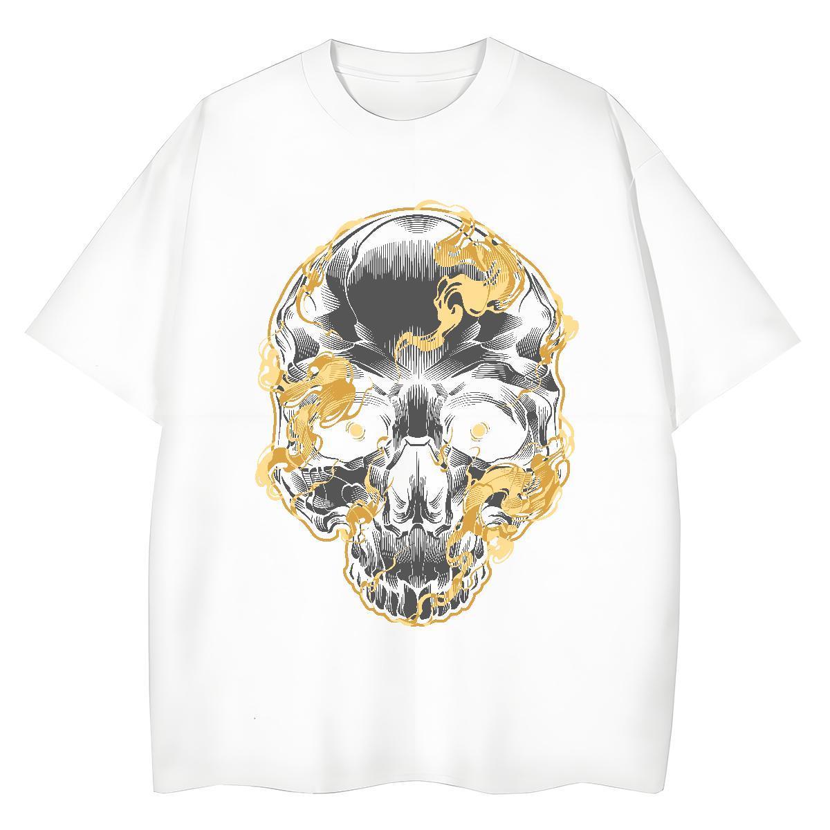 Classic T-Shirts for Women 230g 100% Cotton Short Sleeve O-Neck Sport skull Woman Tshirt Lady Plus Size Custom Tees