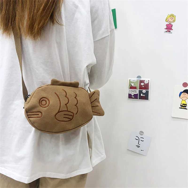 Cartoon cute Japanese Taiyaki fashion backpack womens messenger bag shoulder bag coin wallet womens cross body bag M241014