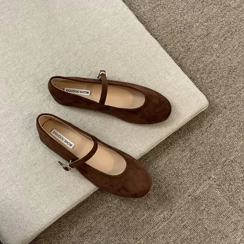 Autumn Women Fashion Round Toe Slip on Ladies Elegant New Mary Jane Soft Flat Heel Ballerinas Shoes 241014