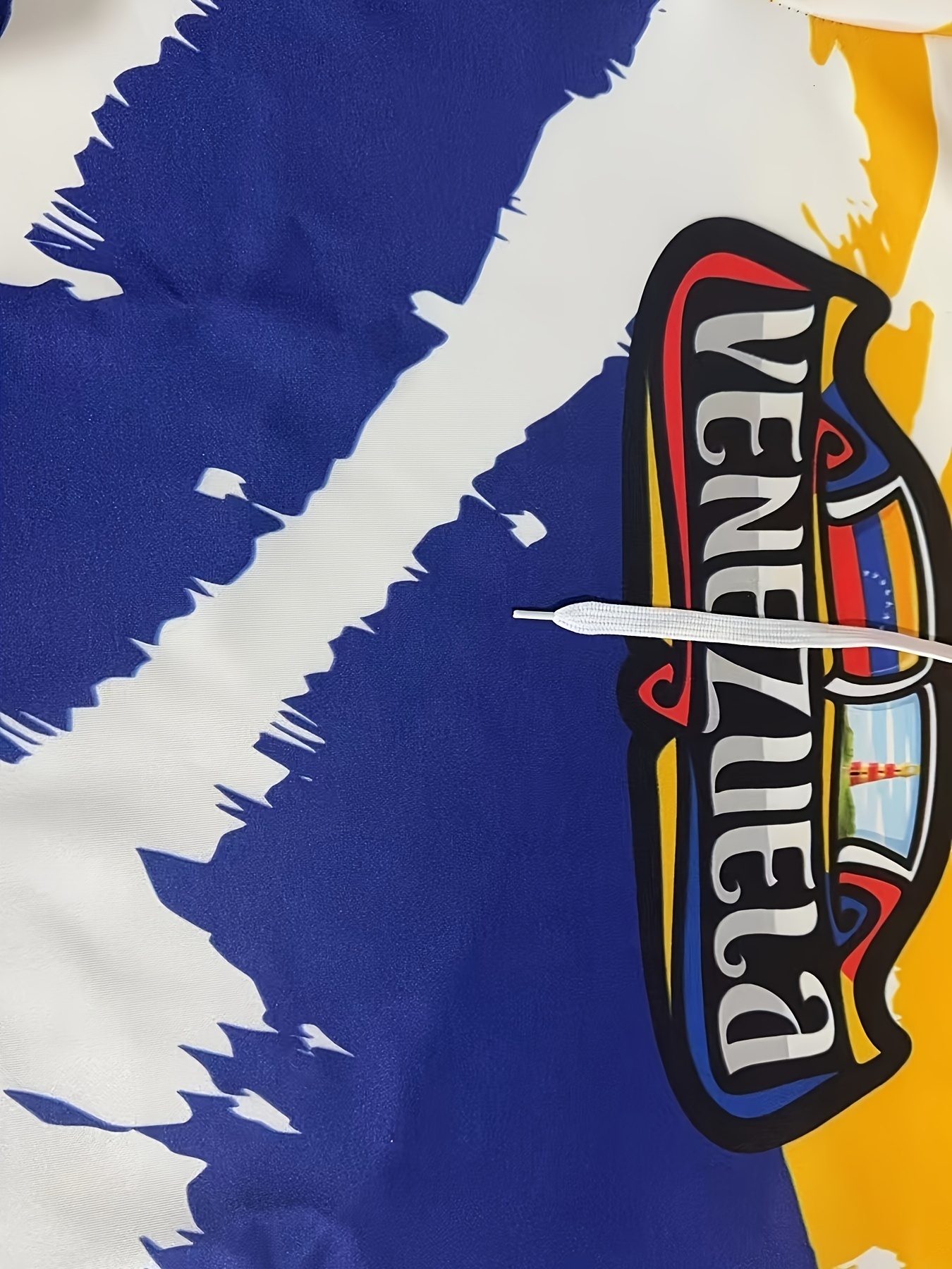 Venezuela-Inspired Men's Hoodie - Casual Polyester Knit Pullover with 3D Print, Long Sleeve, Hooded, Slight Stretch Fabric, Spring/Fall Season, R