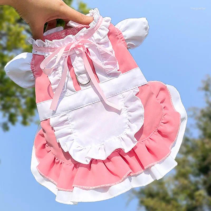 Cat Costumes Dog Maid Dress Pet Cosplay Costume For Holiday Outfit Shirts With D Ring Halloween Christmas Po Apparel Clothes