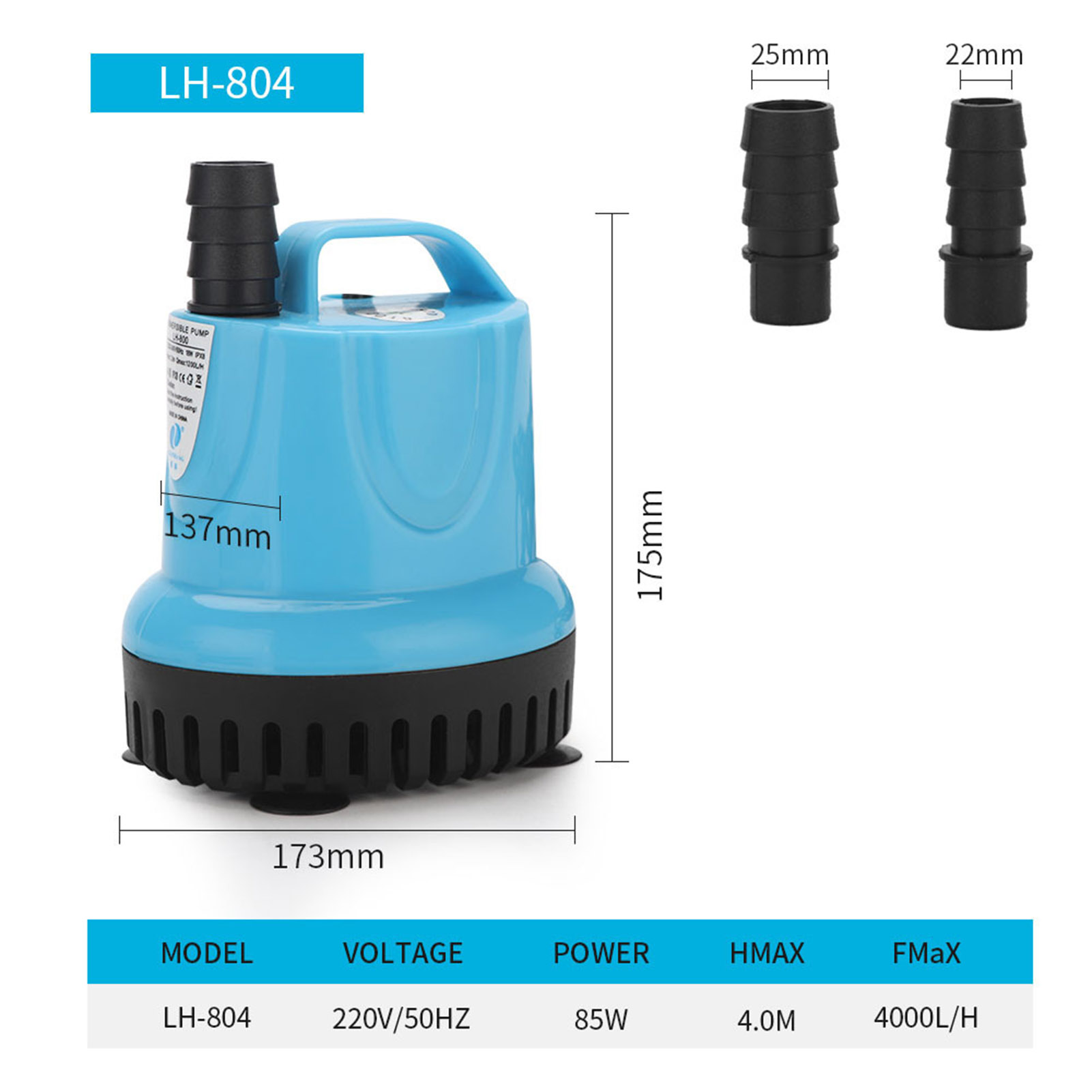 Aquarium Submersible Filter Water Pump Fish Pond Fountain Quiet Water Change Pump Fish Tank Accessories 220V 10/25/45/85W