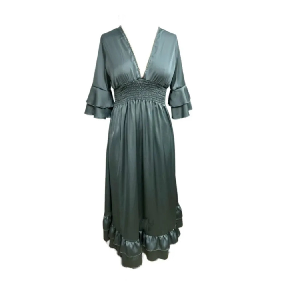 Female Clothing Long One-Piece Dress Gown One Pieces Satin Pleated Elegant and Beautiful Party Prom Dresses Summer Women 241014
