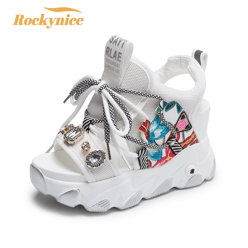 Summer Women Platform Sandals Chunky Wedges Shoes For Woman 2023 Designers Brand Sports Casual Fashion 8cm High Gladiator Sandal