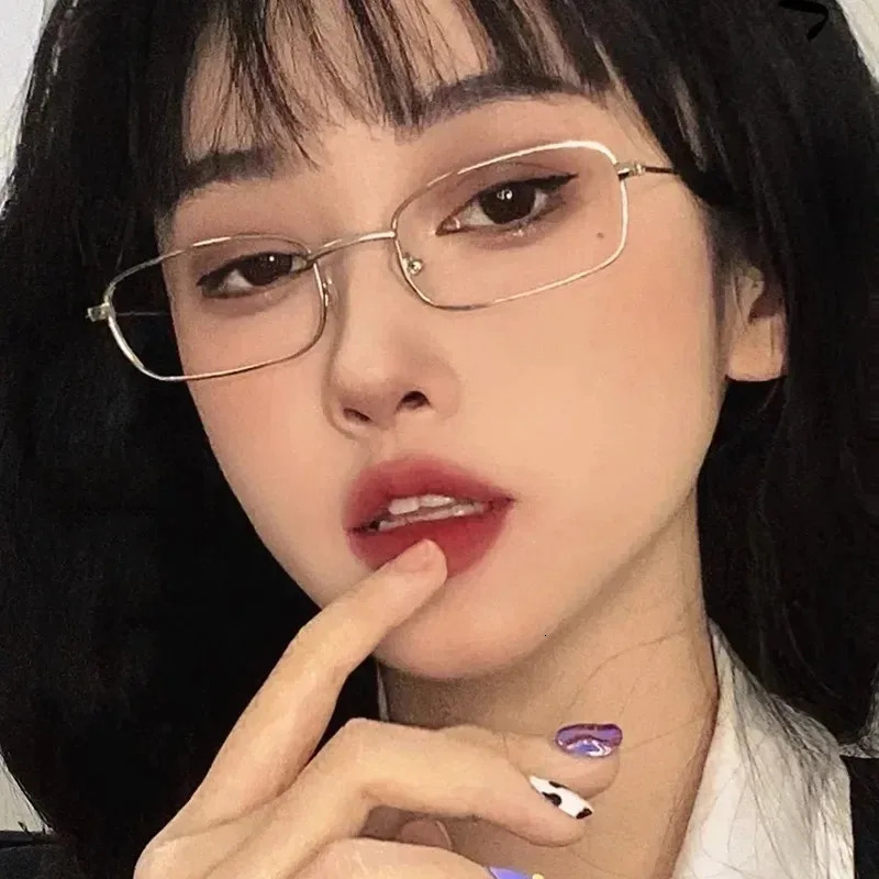 Vintage Glasses Metal Frame Half Without Lens Girl Party Decoration Pography Y2K Monturas De Lentes Mujer 241014