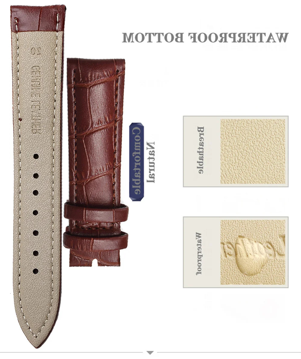 Genuine Leather Watchbands 18mm 20mm 22mm 24mm Watch Band Strap Steel Pin buckle High Quality Wrist Belt Bracelet 241010