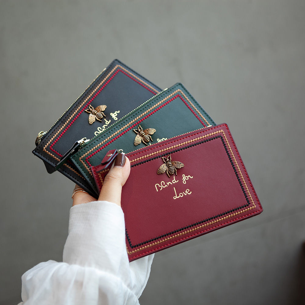 2025 New Women s Ultra Thin Leather Little Bee Multi slot Zero Wallet Bank Card High wallet end Exquisite All in One Bag