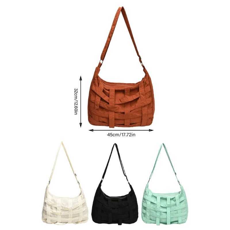 E74B Womens Solid Color Shoulder Bag Large Capacity Cross Body Bag Casual Messenger Bag M241014