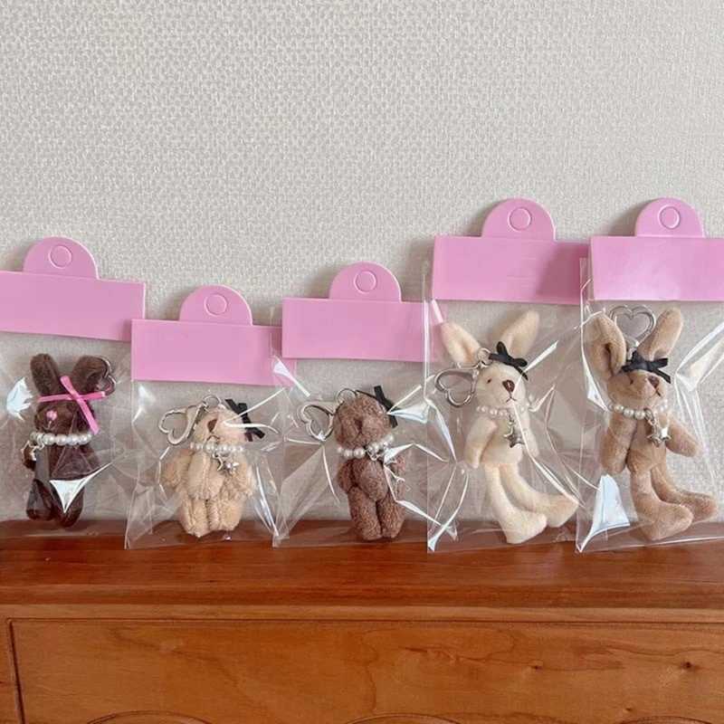 Bow Rabbit Keychain Animal Bear Bag Charm Plush Keychain Y241014