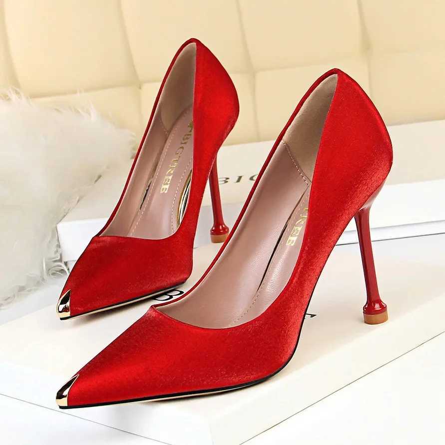 Summer Women 10.5cm High Heels Silk Satin Escarpins Pumps Lady Elegant Sweet Stiletto Wedding Heels Blue Gray Nightclub ShoesLX241014