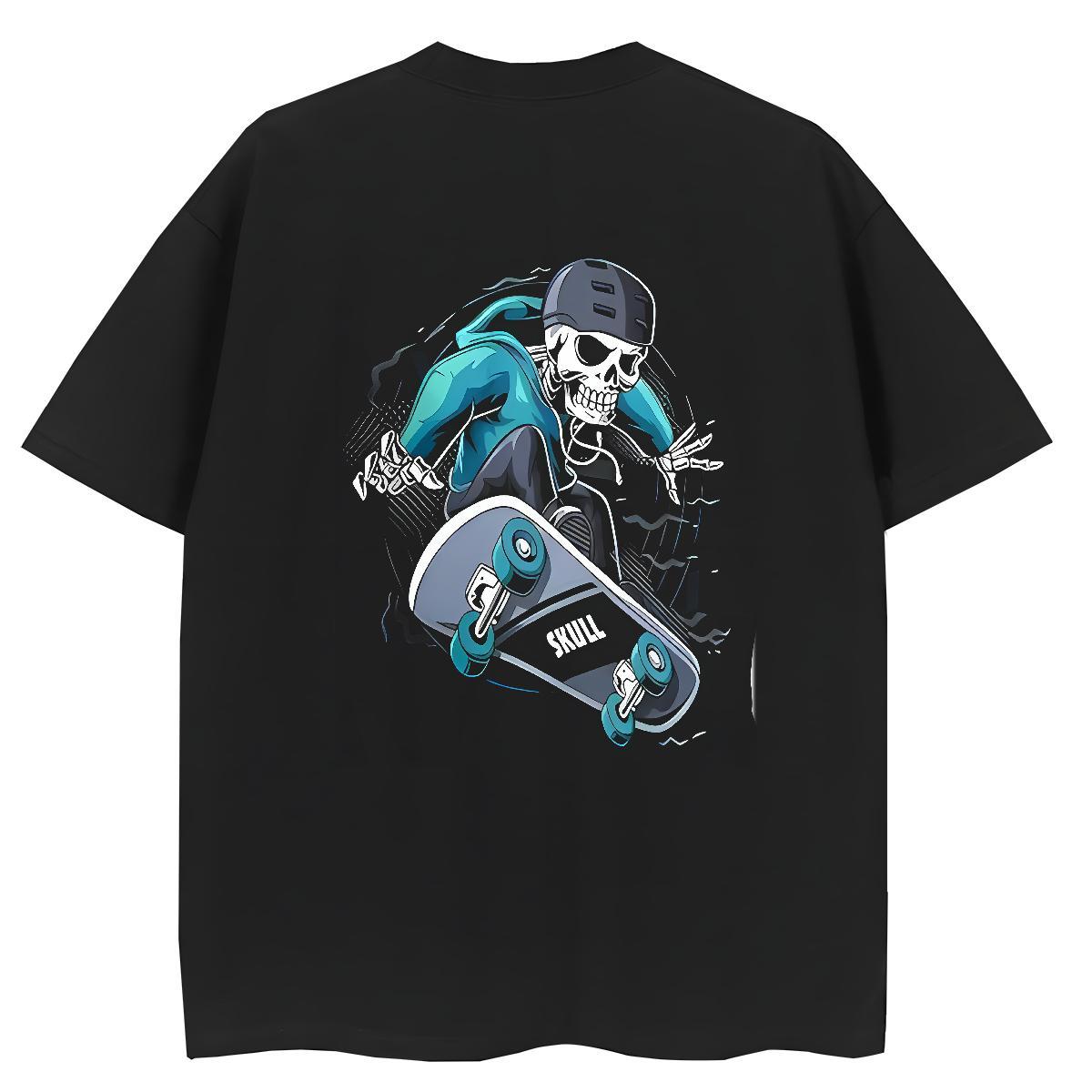 Fashion Casual Women T Shirts 230g 100% Cotton Breathable Crew Neck Street skull Tshirt for Man Woman Unisex Anime Tee Shirt