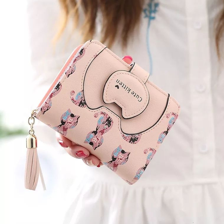 Wallet Female Student Korean Version Short Cute Cat Coin Wallet 2024 New Mini Women's Card Wallet
