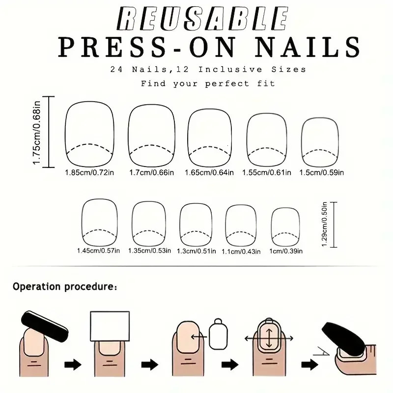 Christmas Nail Art Press-On Nails Set Short Squre Nail with Holiday Elements Removable Santa Snowflake Pattern Manicure Kit 241014
