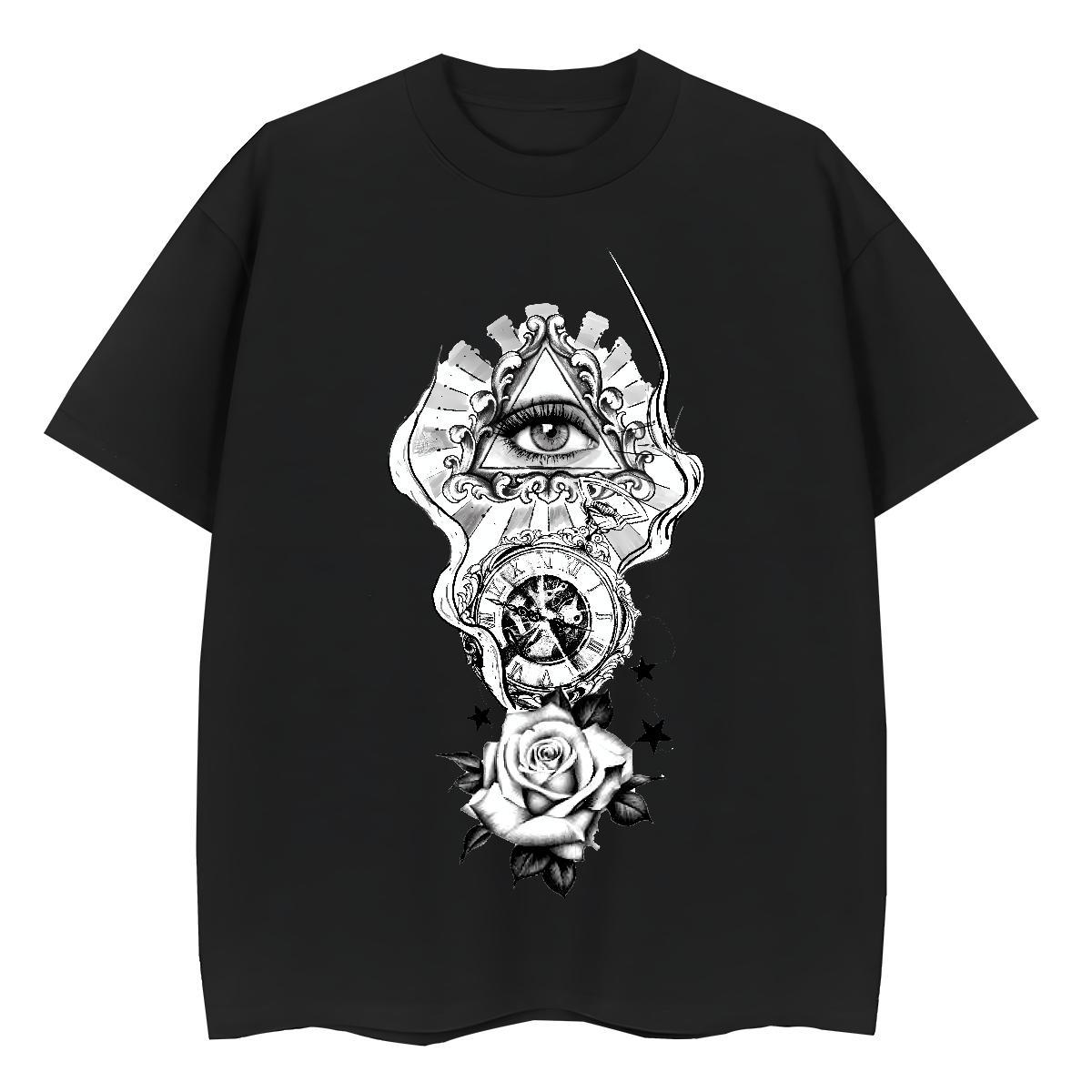 Fashion T-Shirts 230g 100% Cotton Comfortable Casual eye of the devil Unisex Tshirts 5A Anime Tops Tees