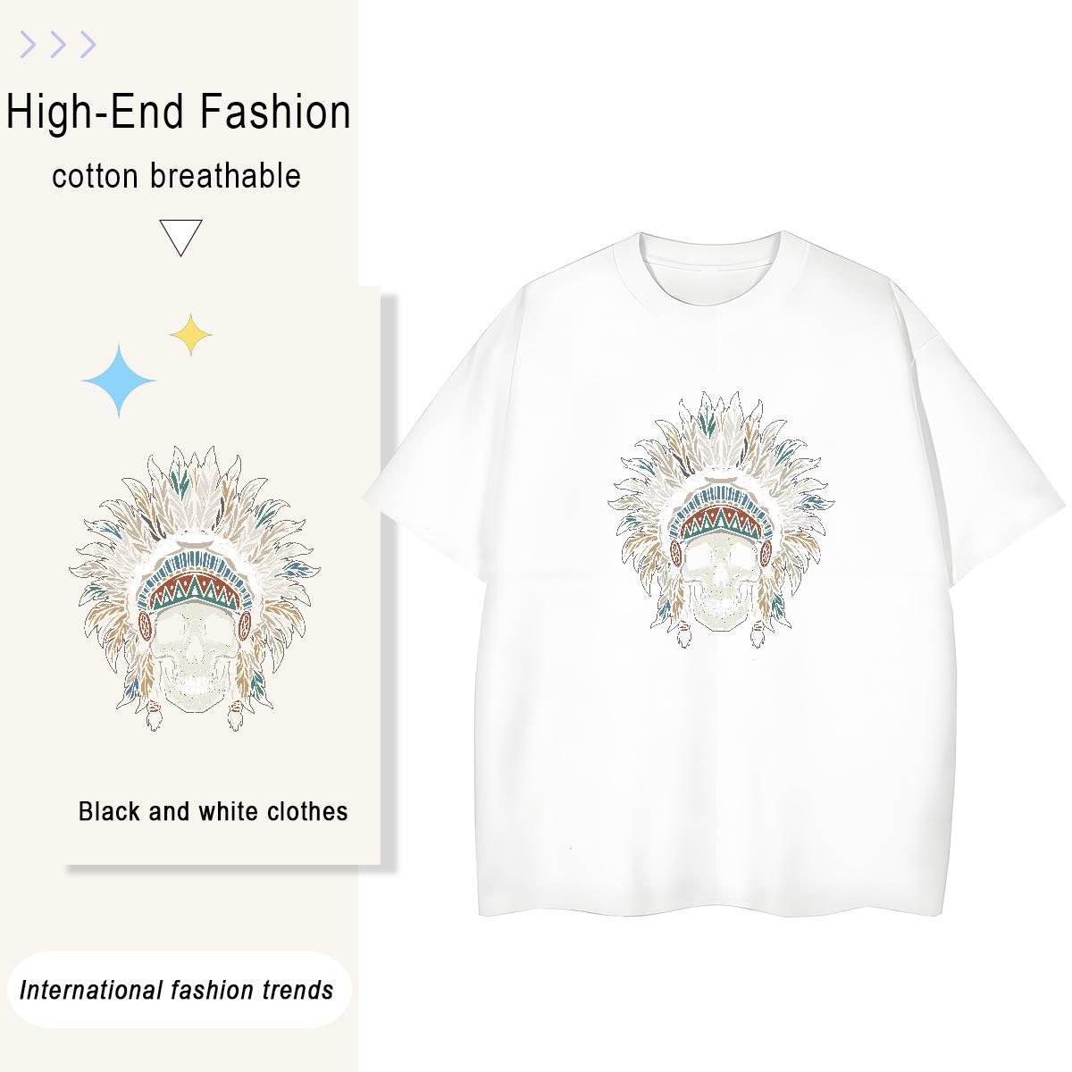 Custom T Shirt For Woman 230g 100% Cotton O Neck Short Sleeves Casual Sport skull Women Tees Designer Nice Graphic Top Tees