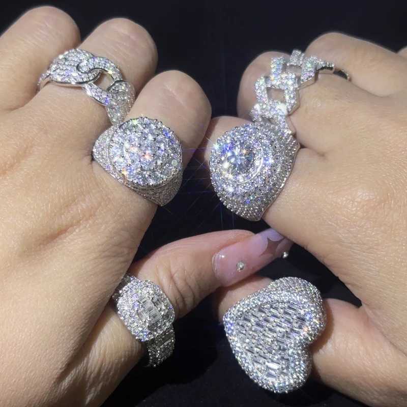2024 Hip Hop DJMAX Full Moissanite Rings For Men Original 925 Sterling Silver Men and Womens Moissanite Finger Ring Best Gifts