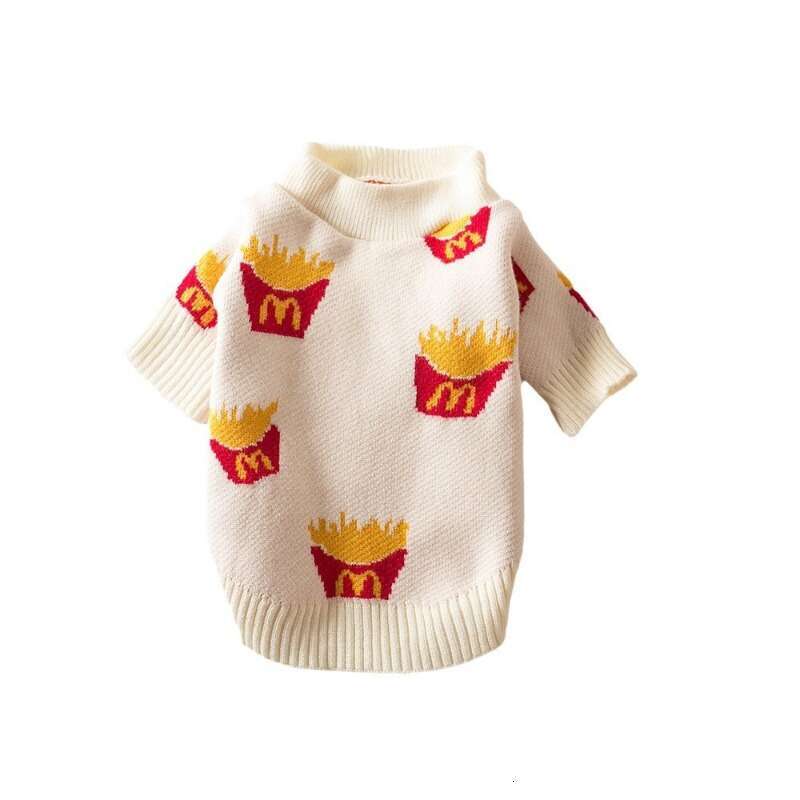 Soft Cotton Sweater Pets, Small Dog Clothing, Cute French Fries Printed, High Quality Design Jacket for Cats and Animals