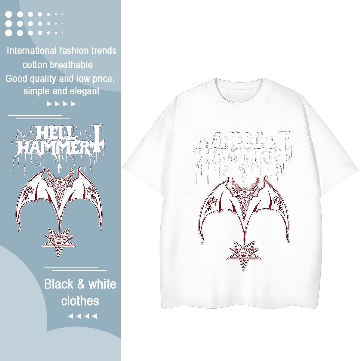 Fashion Casual Womens T Shirts 230g Cotton Crew Neck Breathable Spring Summer skull Women Tshirts Comfortable Plus Size Cartoon Tops