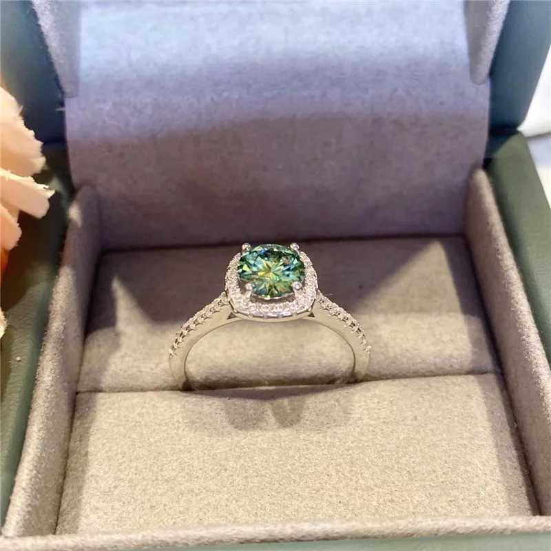 Certisfied 0.5-5ct Moissanite Engagement Rings D Color Green Yellow Diamond Square Wedding Ring S925 Sterling Silver Wholesale - view 3