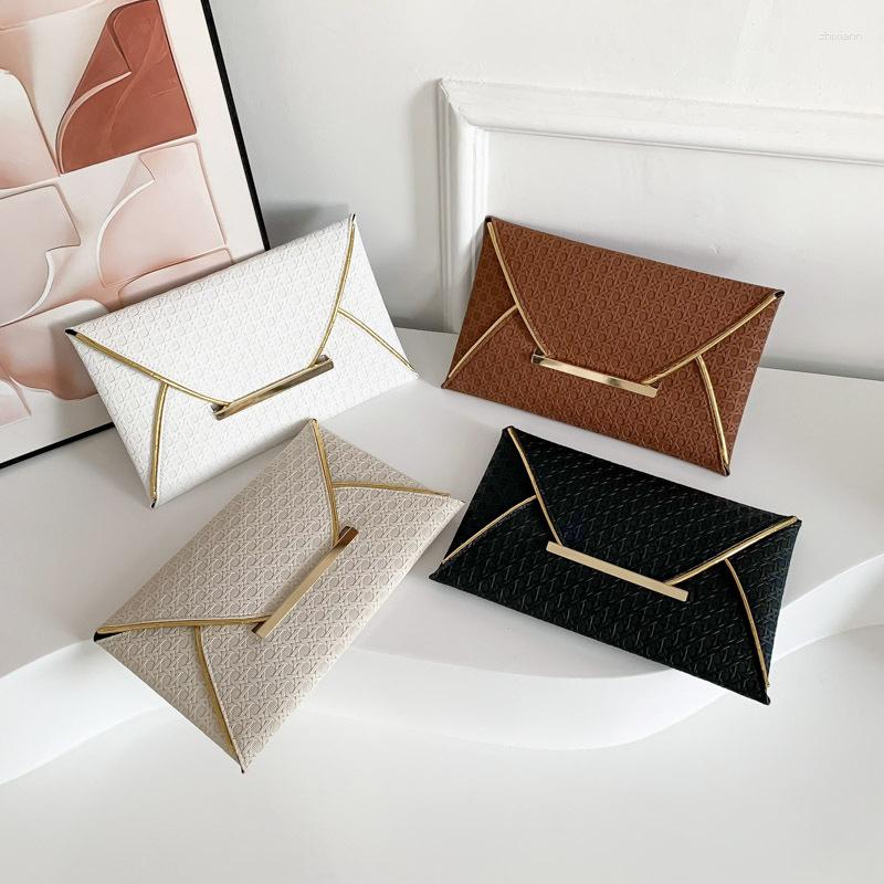 Clutch Bags European And American Fashion Pull Style Envelope Bag 2024 Solid Color Casual Simple Western Small Square