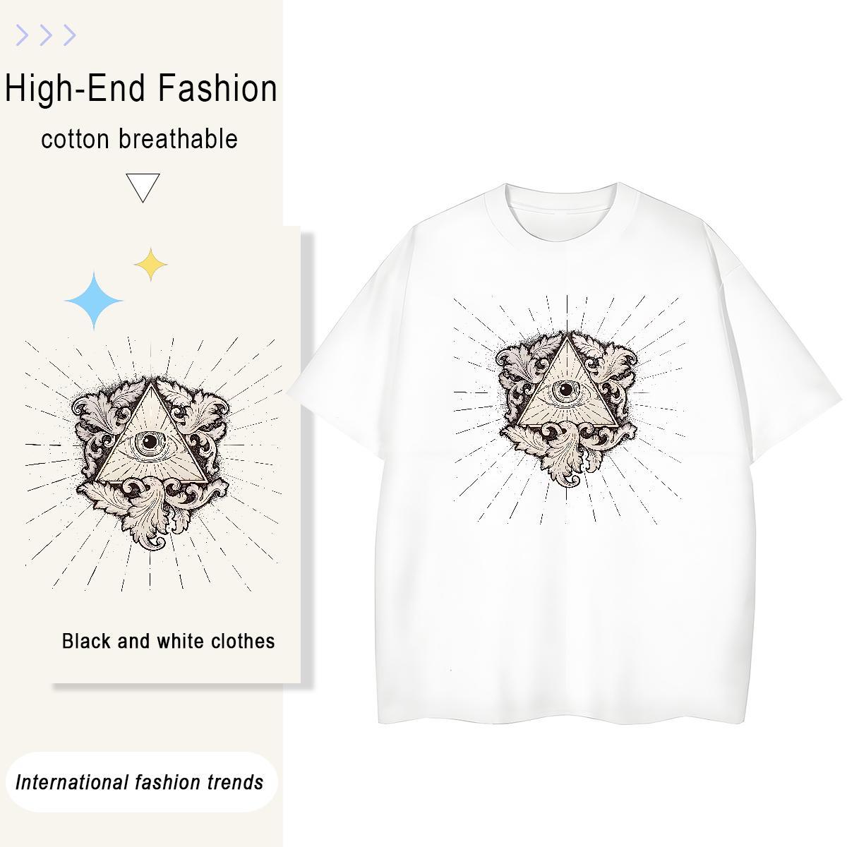 Designer T-Shirts 230g Cotton Breathable Soft Summer Casual eye of the devil Women Tees Designer Nice Custom Printing Tops