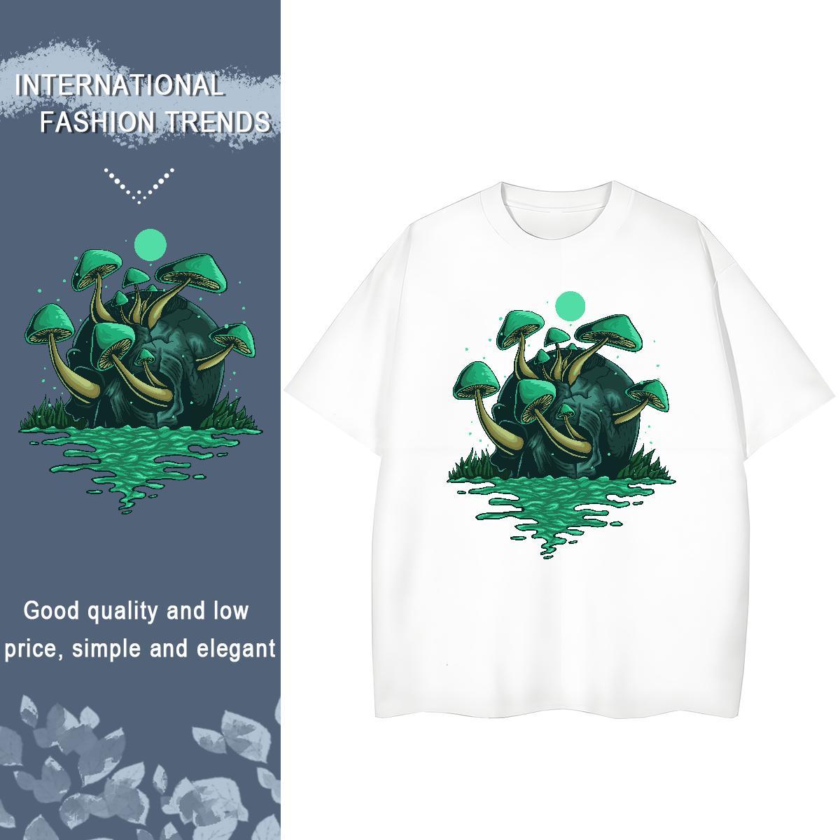 2024 Casual T-Shirts for Women 230g Cotton O Neck Short Sleeves Sport skull Woman Tshirt Popular Cartoon Anime Top Tees