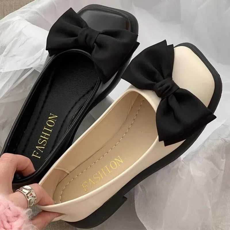 Women Bow Mary Janes Shoes Casual High Heels Shoes New Square Toe Sandals Fashion Lolita Shoes Loafers Walking Zapatos MujerLX241014