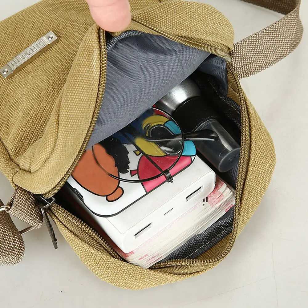 Convenient shopping bag single shoulder mobile backpack canvas backpack mens bag M241014