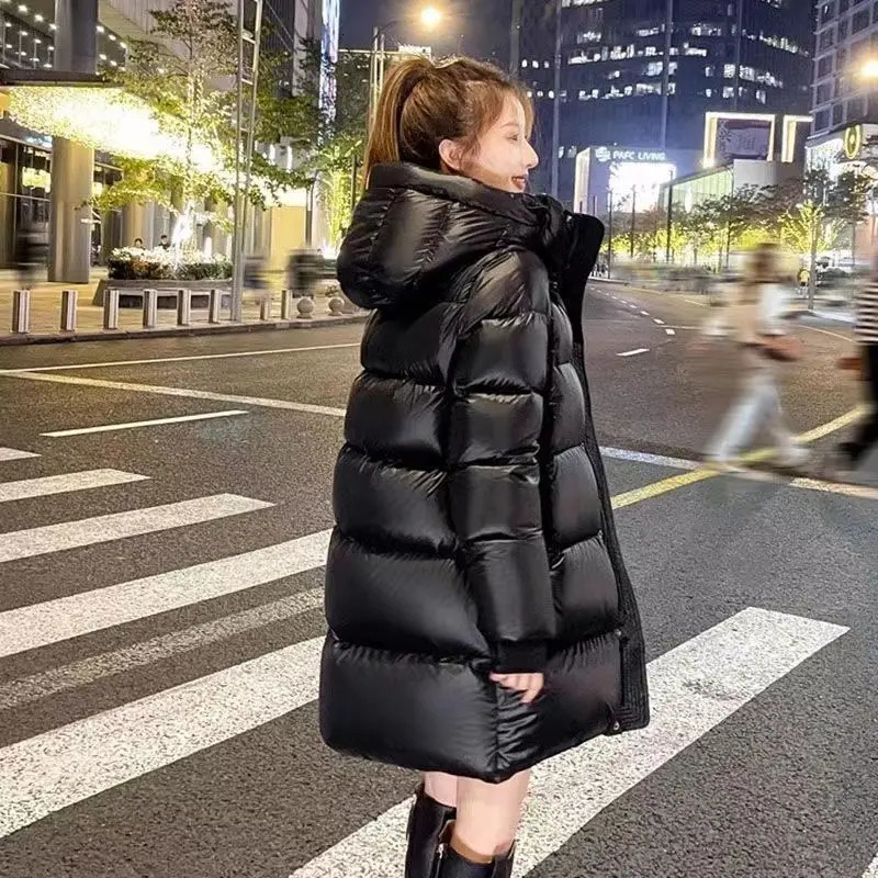 Winter Thickness Down Cotton Jacket Women Long Warmth Fluffy Puffer Coat Hooded Female Fashion Parkas Snow Outwear 241008