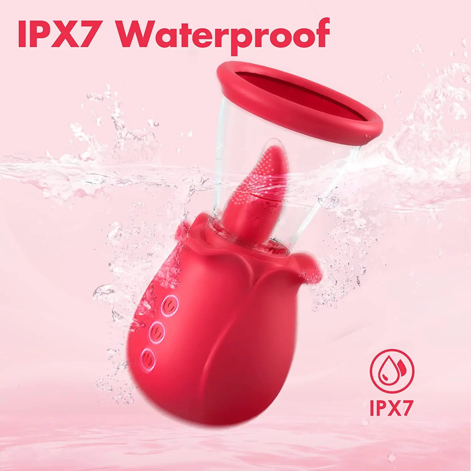 LICKLIP Rose Vibrators with Suction Cups Nipple Sucking Sex Toys for Woman G-Spot Tongue Licking Clitoris Stimulator Adult Gift 241014