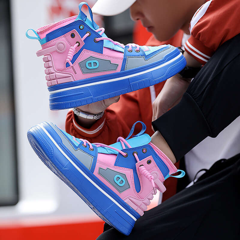 INS Style Purple Men's Skateboard Streetwear High Top Platform Sneakers Fashion Lace-up Outdoor Men Skate Board Shoes