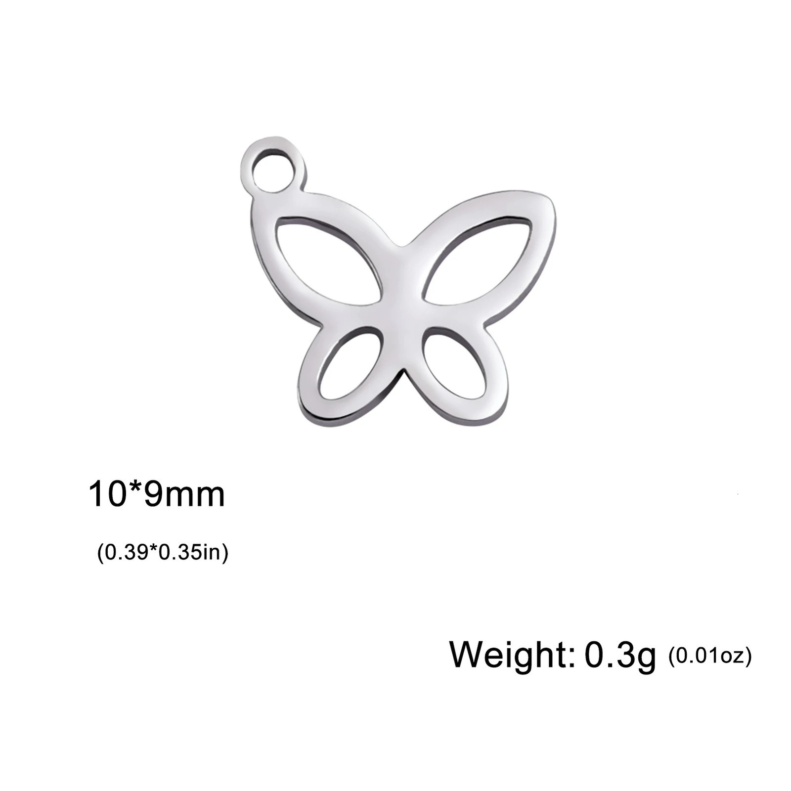 5PCS Butterfly Pendant Charm Earrings Necklace Stainless Steel Womens Accessories DIY Handmade Jewelry Gift Wholesale 241010