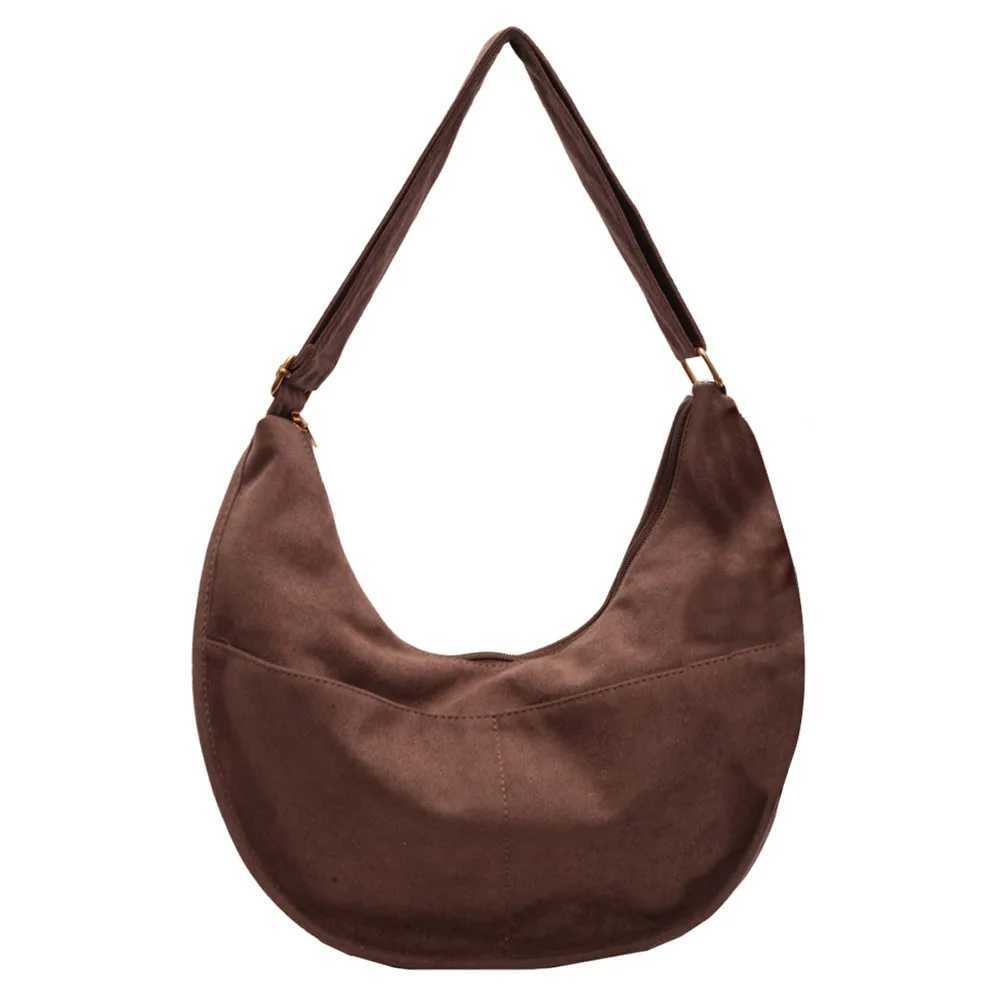 Vintage Suede Tote Bag for Ladies Crossbody Purse Large Capacity Hobo Handbag Zipper Adjustable Shoulder Strap Daily Use 241014