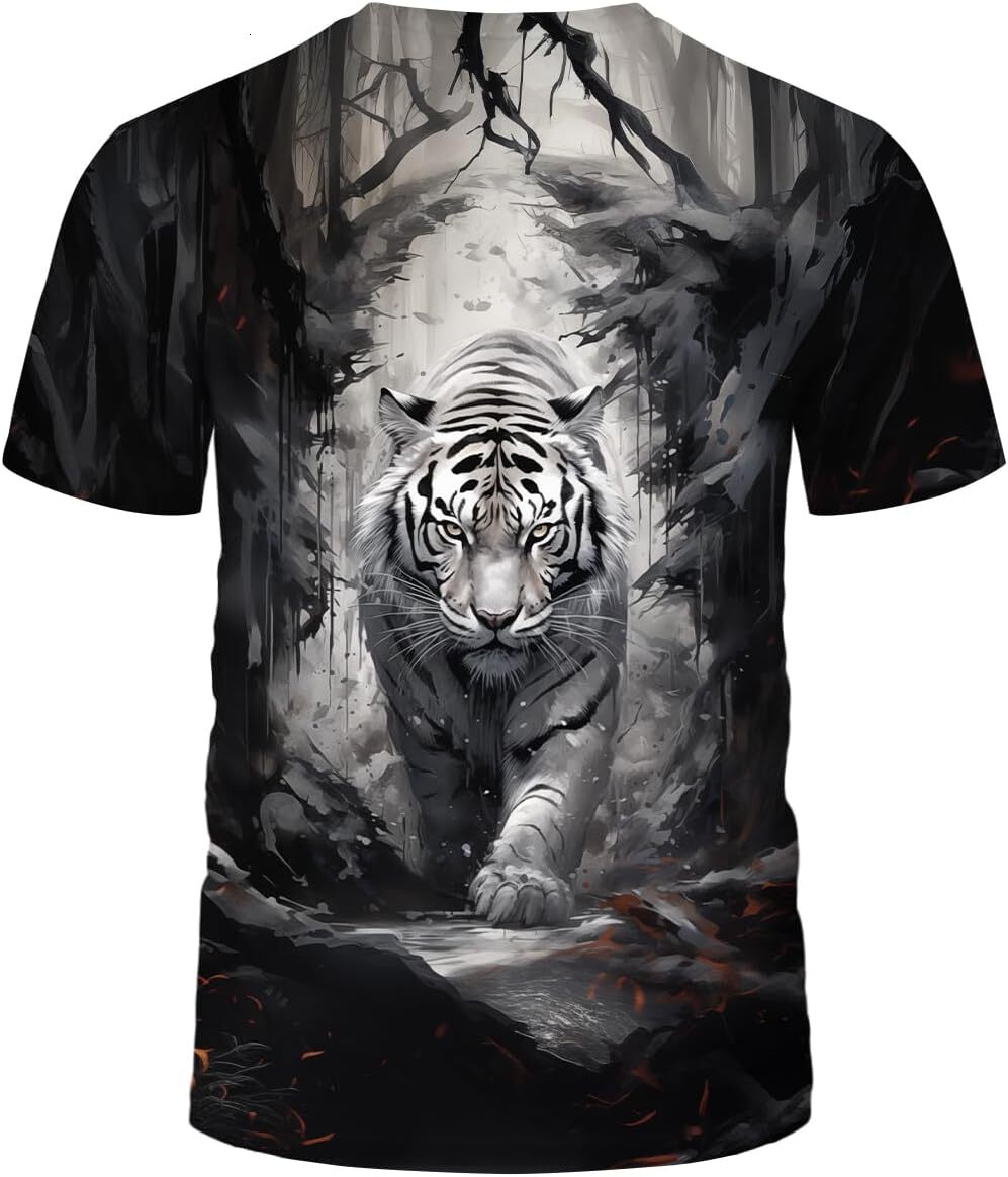 Mens T shirt Funny Tiger Printed T-Shirt Animal Graphic Tee Shirt shirts tshirt graphic tee Casual tops summer clothes