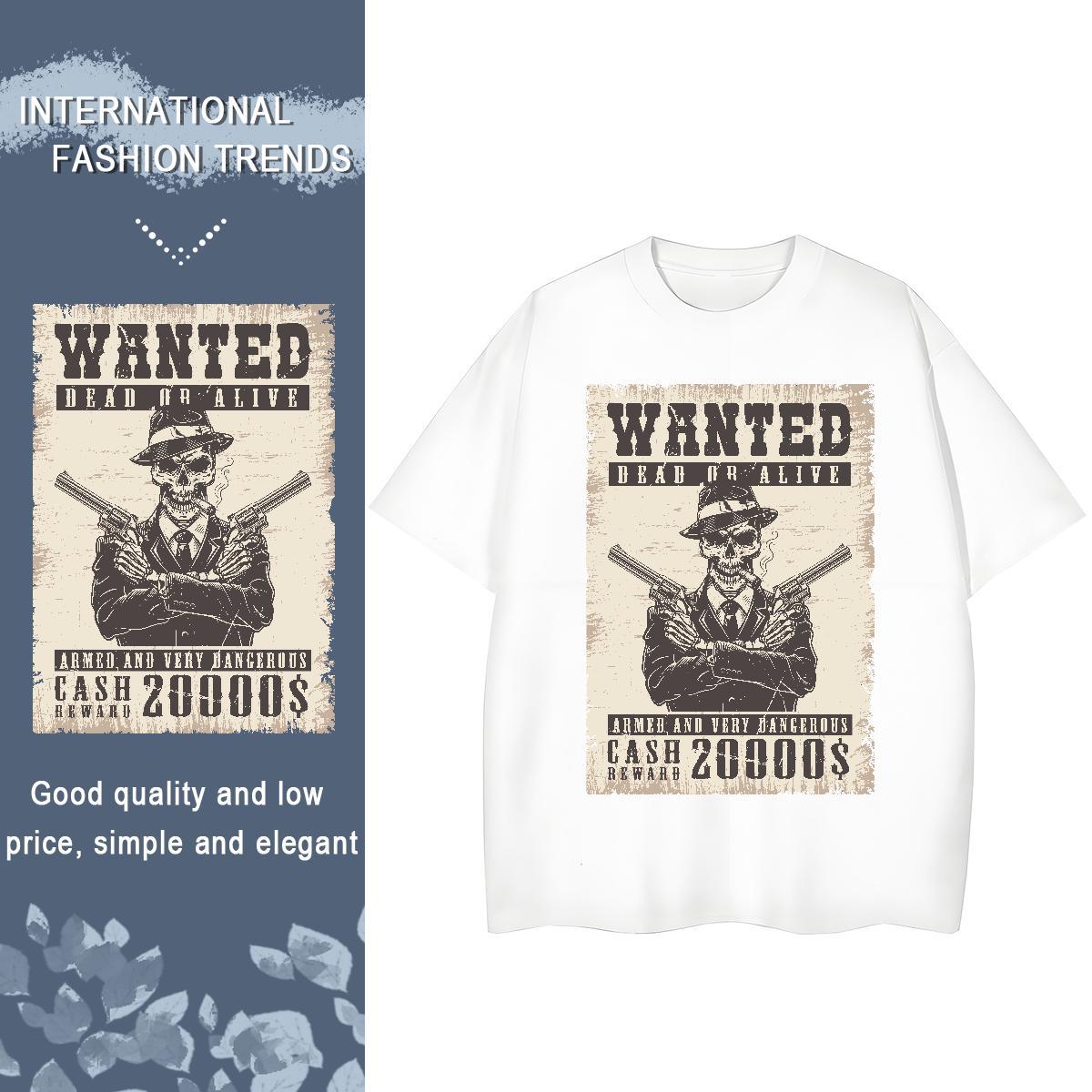 DIY T-Shirts for Women 230g 100% Cotton Comfortable Street skull Women Tshirts High quality DIY Printed Tees Shirts