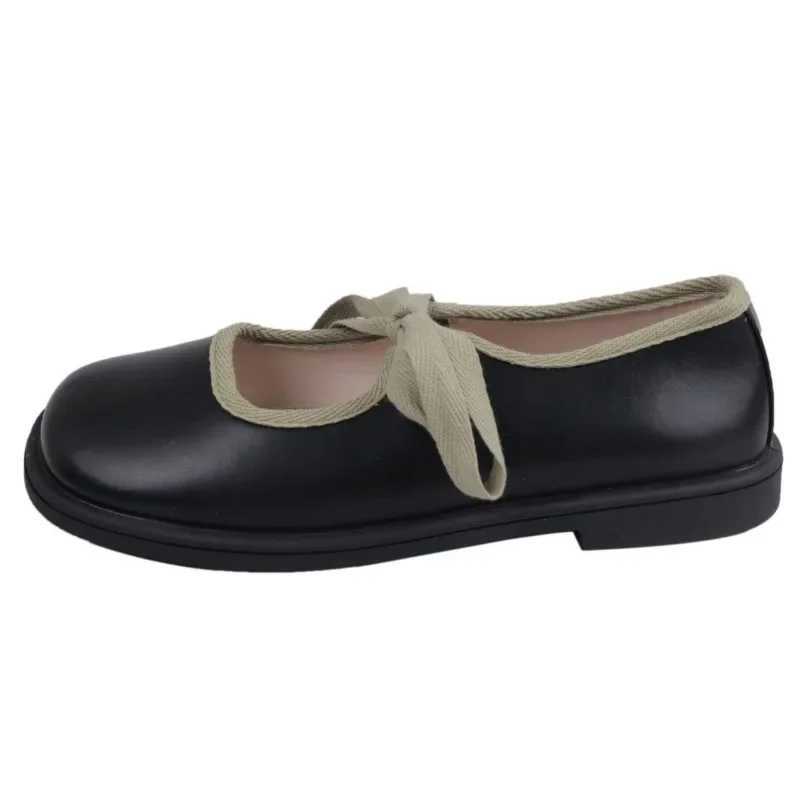 Casual Low Heel Leather Shoes for Women Round Toe School Mary Janes Pumps Fashion Shallow Dress Shoes Soft Sole Single ShoesLX241014