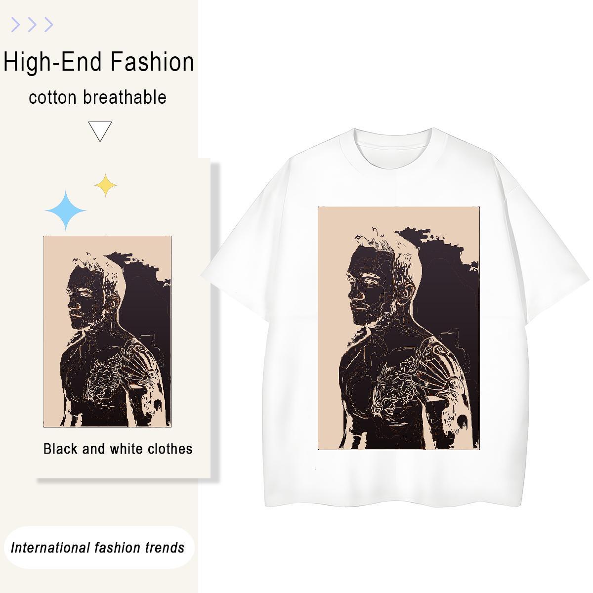 Stylist T Shirt For Woman 100% Cotton 230g Breathable Soft Sports Casual portrait Couples T Shirts Designer Anime Oversized Clothes