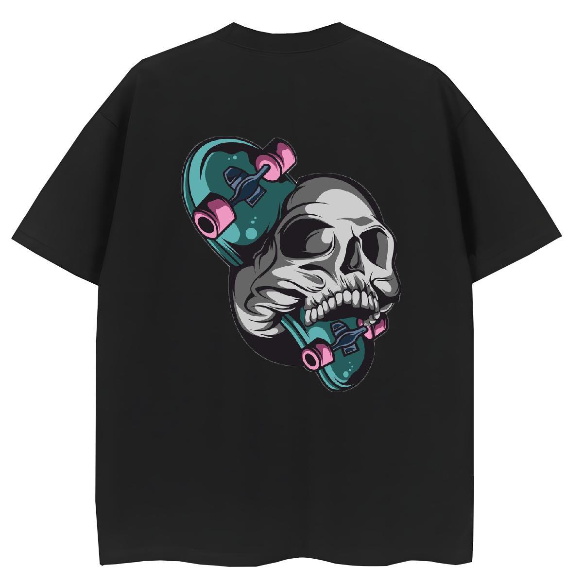 Fashion Womens T Shirts 100% Cotton 230g Comfortable Street Casual skull Women Tshirts Brand Cartoon Print Tee Shirt