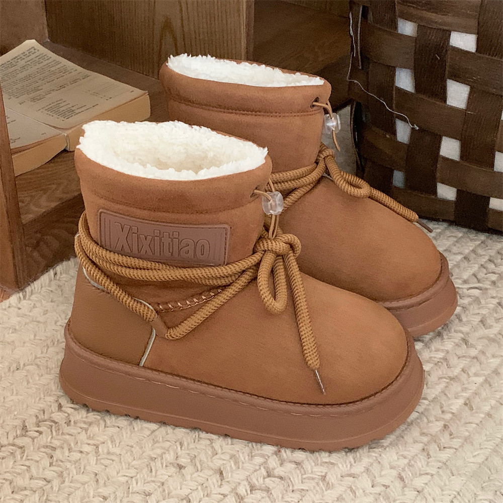 Winter Snow Fur Boots: Stylish Platform Shoes for Women 034a