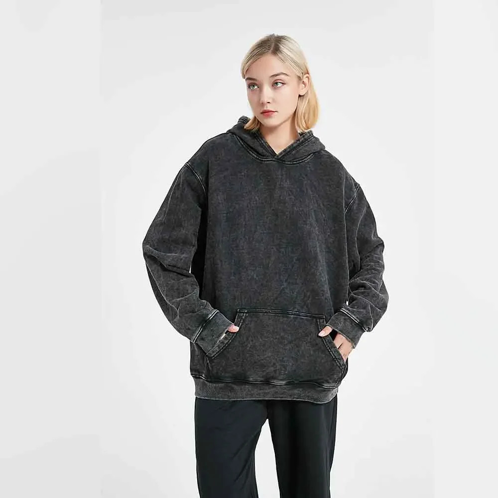 Vintage Washed Hoodies Men Women Cotton Retro Long Sleeve Harajuku Sweatshirts Fashion Loose Pullover Y2k Hip Hop Streetwear 241010