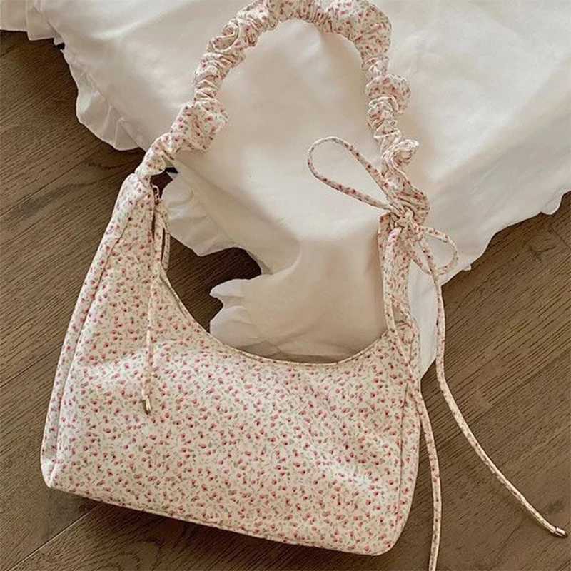 Folding floral handbag large capacity cross bag handheld shoulder bag M241014