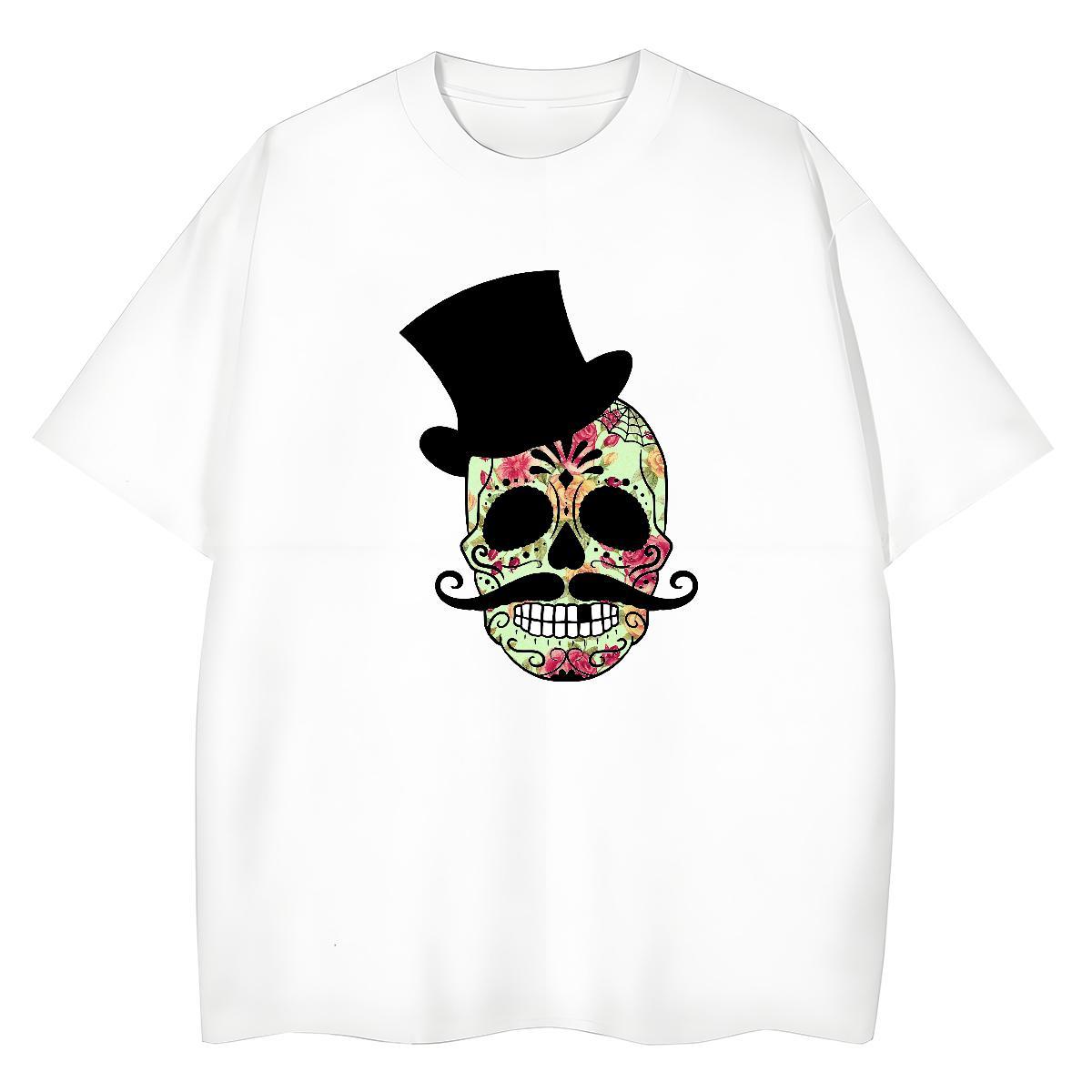 Custom T shirt 230g Cotton Short Sleeve O-Neck Casual skull Lady T shirt Wholesale Cartoon Anime Tee Shirt