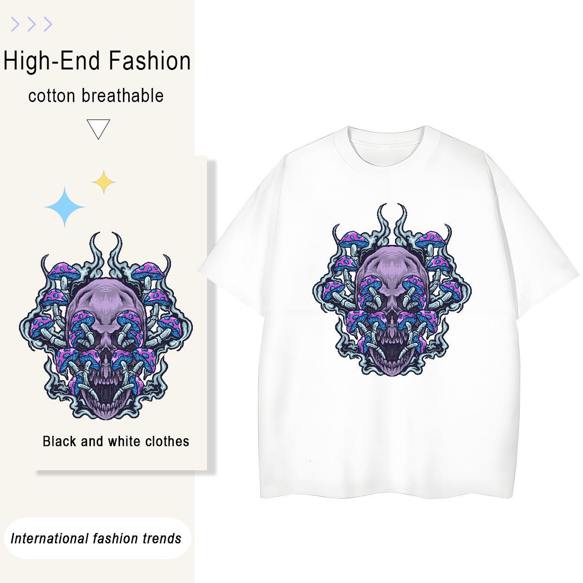 2024 Designer T-Shirts 100% Cotton 230g Breathable Outdoor skull Unisex Tshirts Designer Nice Floral Print Clothes